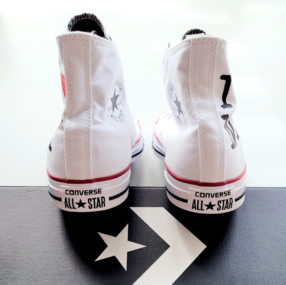 Converse CTAS Hi White Red Black "I Love New York" Women's 13 - Picture 4 of 6